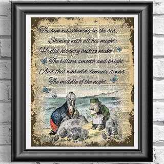 Home Decor Alice's adventures, Sunshine quote, Art Print on Antique Dictionary Book Page Published in 1889, Unique Gift, Wall art
