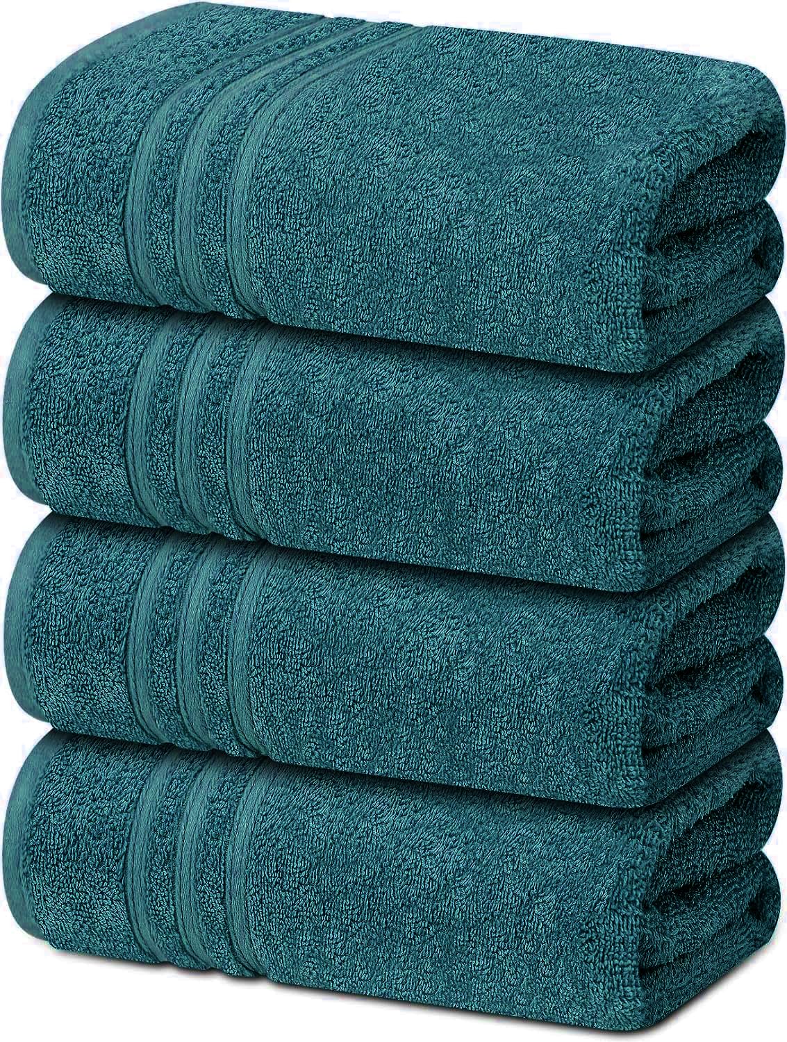 Textile Do Blue Lagoon 4 X Large Bath Towels 100% Egyptian Cotton High Absorbent 500 Gsm Hotel Quality Jumbo Bath Towel Set (4, )