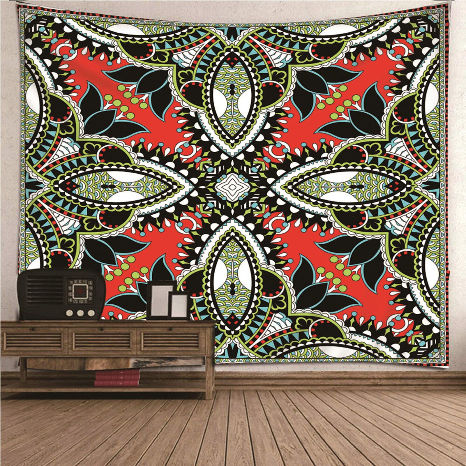 EHOMERY Tapestries Large Wall Covering Curtain For Banquet Muticolor Vintage Flower Pattern Hanging Blanket Living Room Bedroom Art Décor 150X150Cm