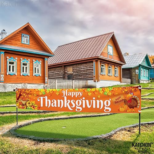 Miniatura 9 de KatchOn, Cartel de Feliz Acción de Gracias al aire libre  Xtralarge, 120 x 20 pulgadas  Cartel de patio para decoraciones de Acción de Gracias al