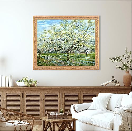 Miniatura 1003 de A&T ARTWORK The Starry Night de Vincent Van Gogh. Tamaño del marco: 36 x 30 pulgadas, tamaño de la imagen: 30 x 24 pulgadas, reproducciones clásicas