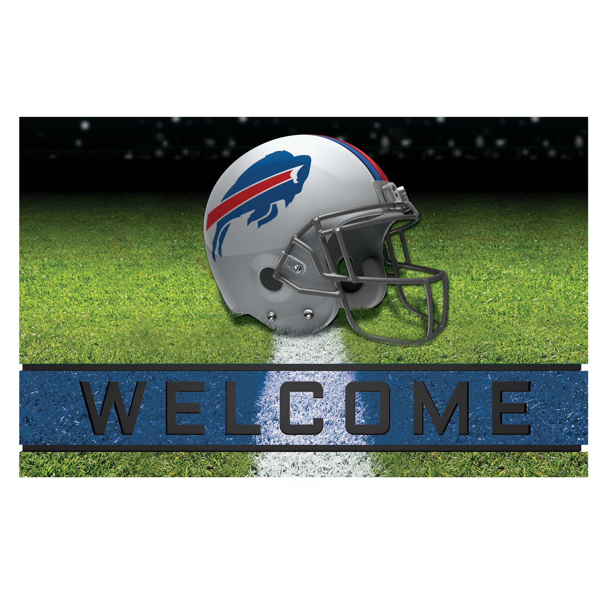 FANMATS 19936 Team Color Crumb Rubber Buffalo Bills Door Mat, 1 Pack, One Size