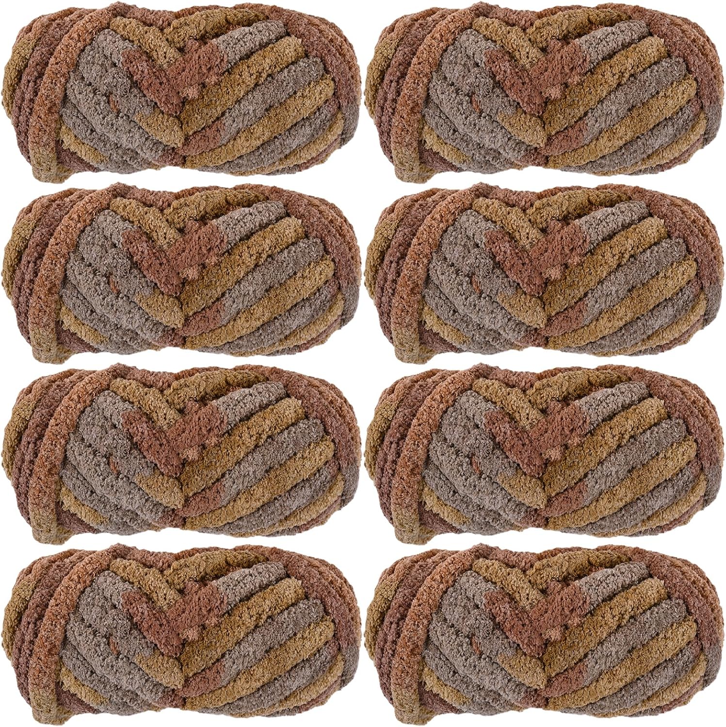 Chunky Yarn for Hand Knitting, No7 Thick Yarn, 250Grams 32Yards, Pack of 4, Perfect for Knitters and Crafters (Marshmallow)