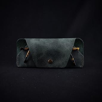 minimal X Glasses Case, Genuine Leather Glasses Container, Minimalist Stylish Design, Handmade