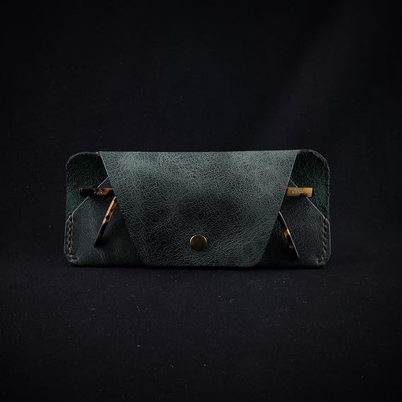 minimal X Glasses Case, Genuine Leather Glasses Container, Minimalist Stylish Design, Handmade
