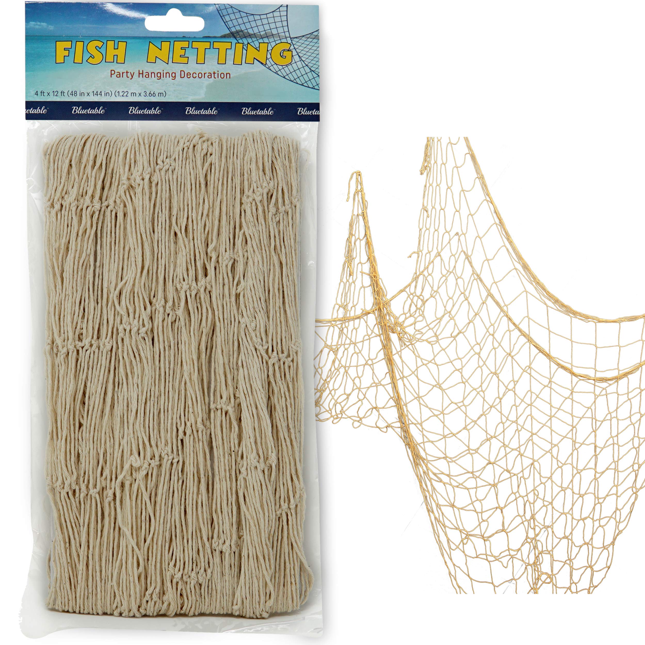 Amazon Com Netting Decoration Fish Net Party Decor Natural Color Cotton Netting 48 X 144 Inches Fishnet For Nautical Theme Pirate Party Hawaiian Party Underwater Beach Ocean Mermaid Party Home Kitchen