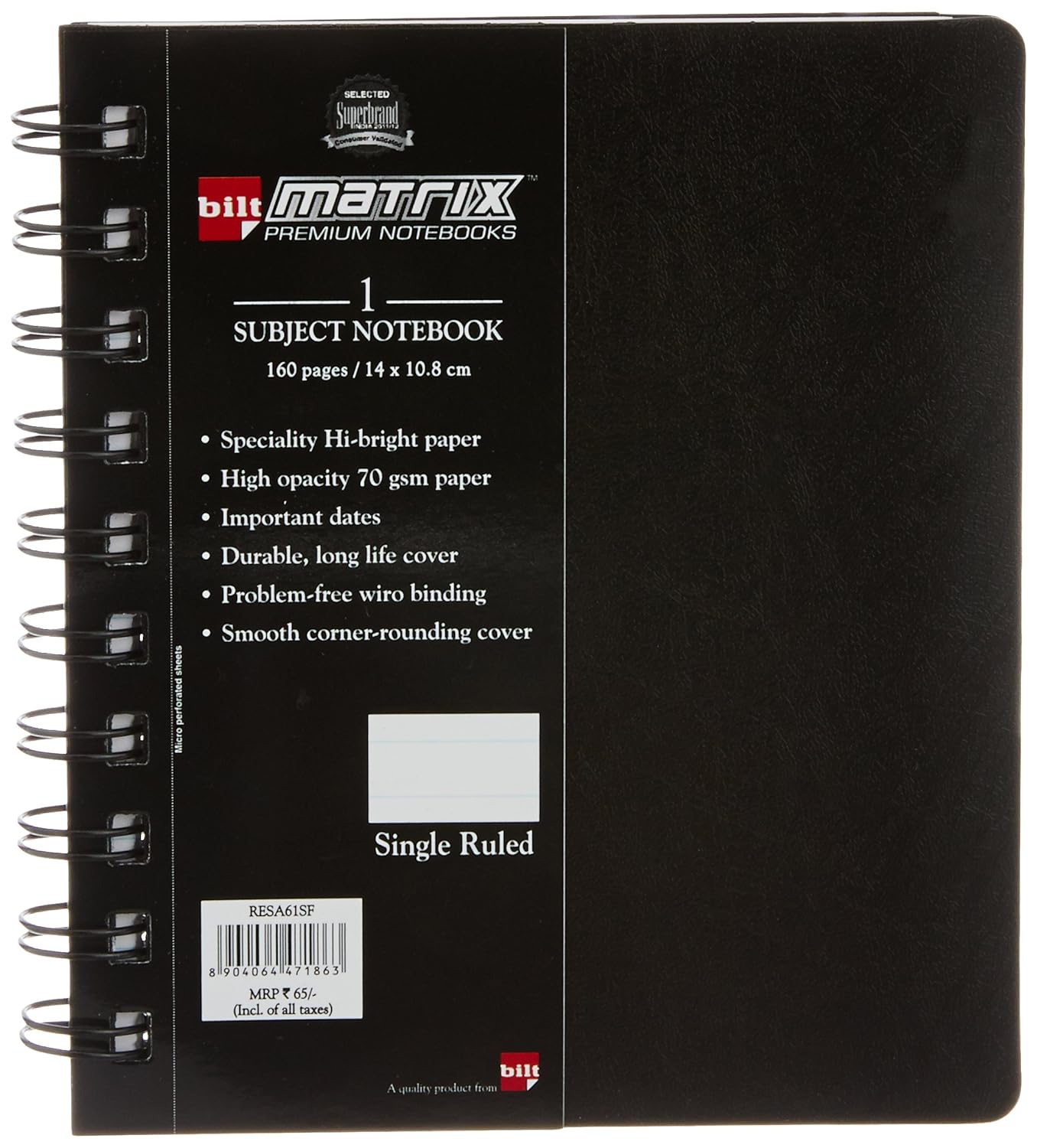 BILT Matrix Premium Notebook Single Subject A6, Single Ruled Amazon