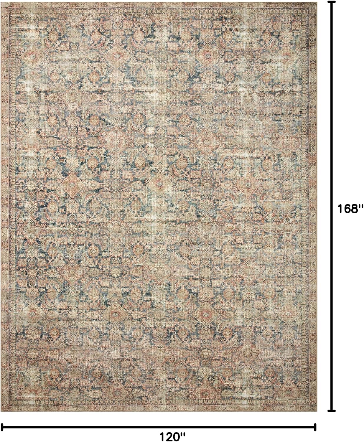 Loloi Angela Rose Aubrey Collection AUB-01 Navy/Multi 10'-0" x 14'-0", .19" Pile Height, Area Rug
