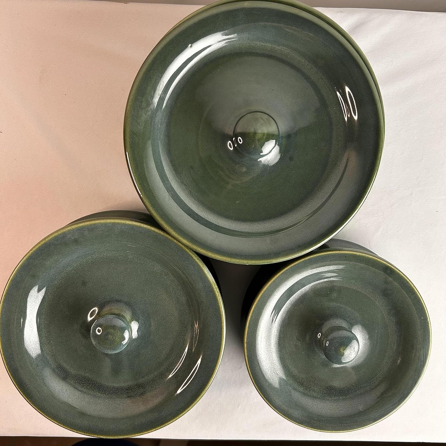 CURATEHOMES Ceramic Serving Bowl Setwith Lid/Donga Set with Lid/Dinner