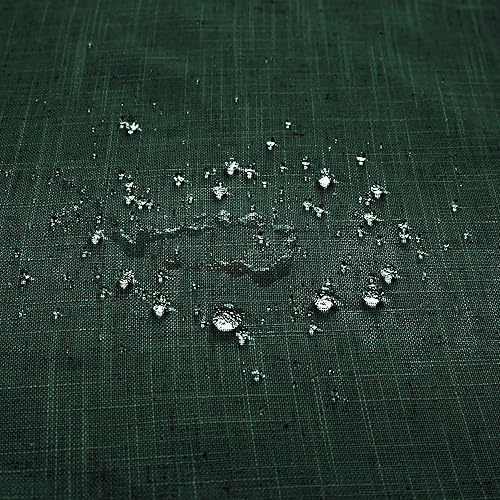 Miniatura 6 de KOUFALL Cortina de ducha verde para baño, juego de cortina de ducha de lino bohemio lavable e impermeable con ganchos, 72 x 72 pulgadas de largo