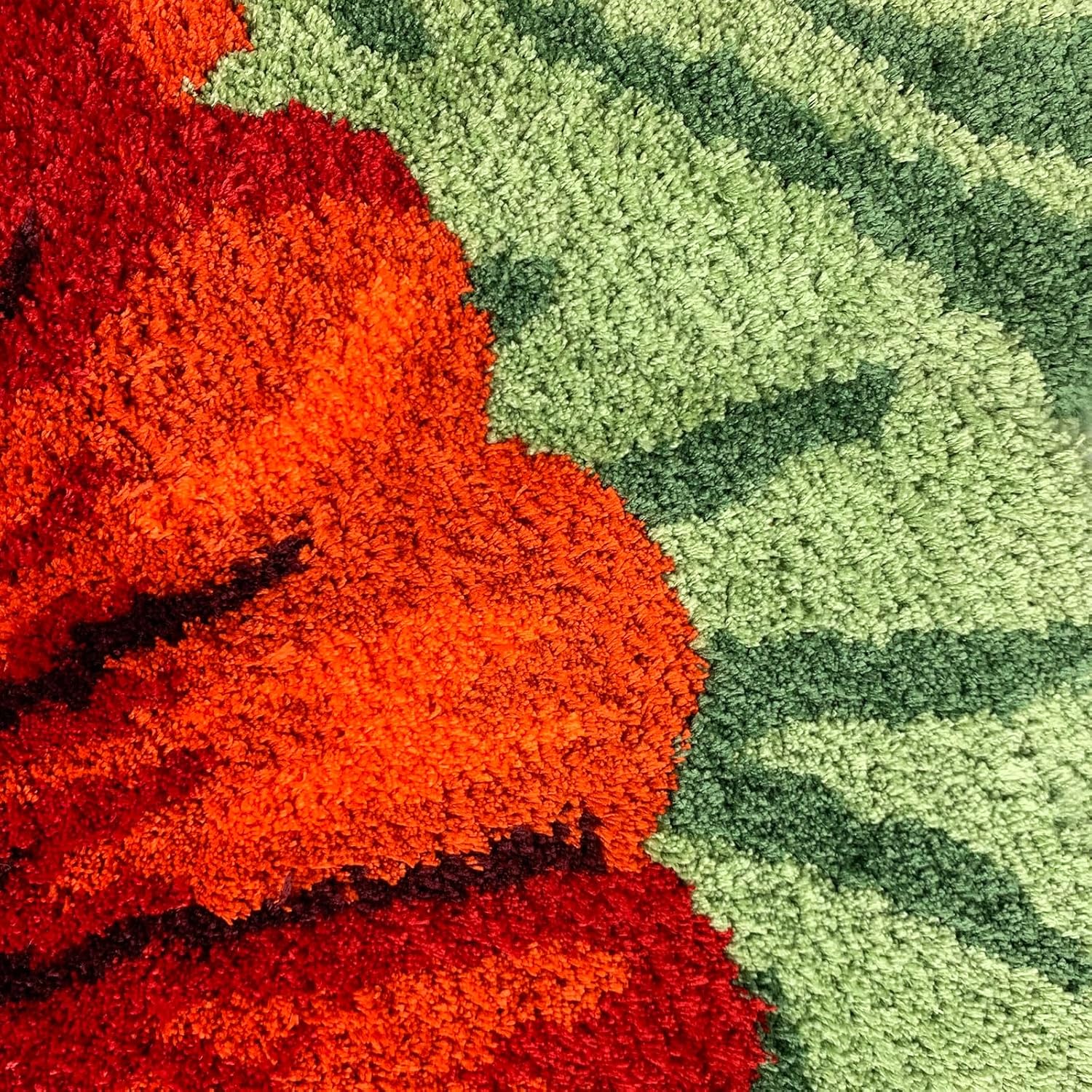 Sunflowers Runner Rugs,4 Red Floral Mat Floral Shaped Bath Rug Thick Washable Carpet Handmade Absorbent Shaggy Area Rugs for Bedroom Bathroom Shower/Doormat 23.6''x63''
