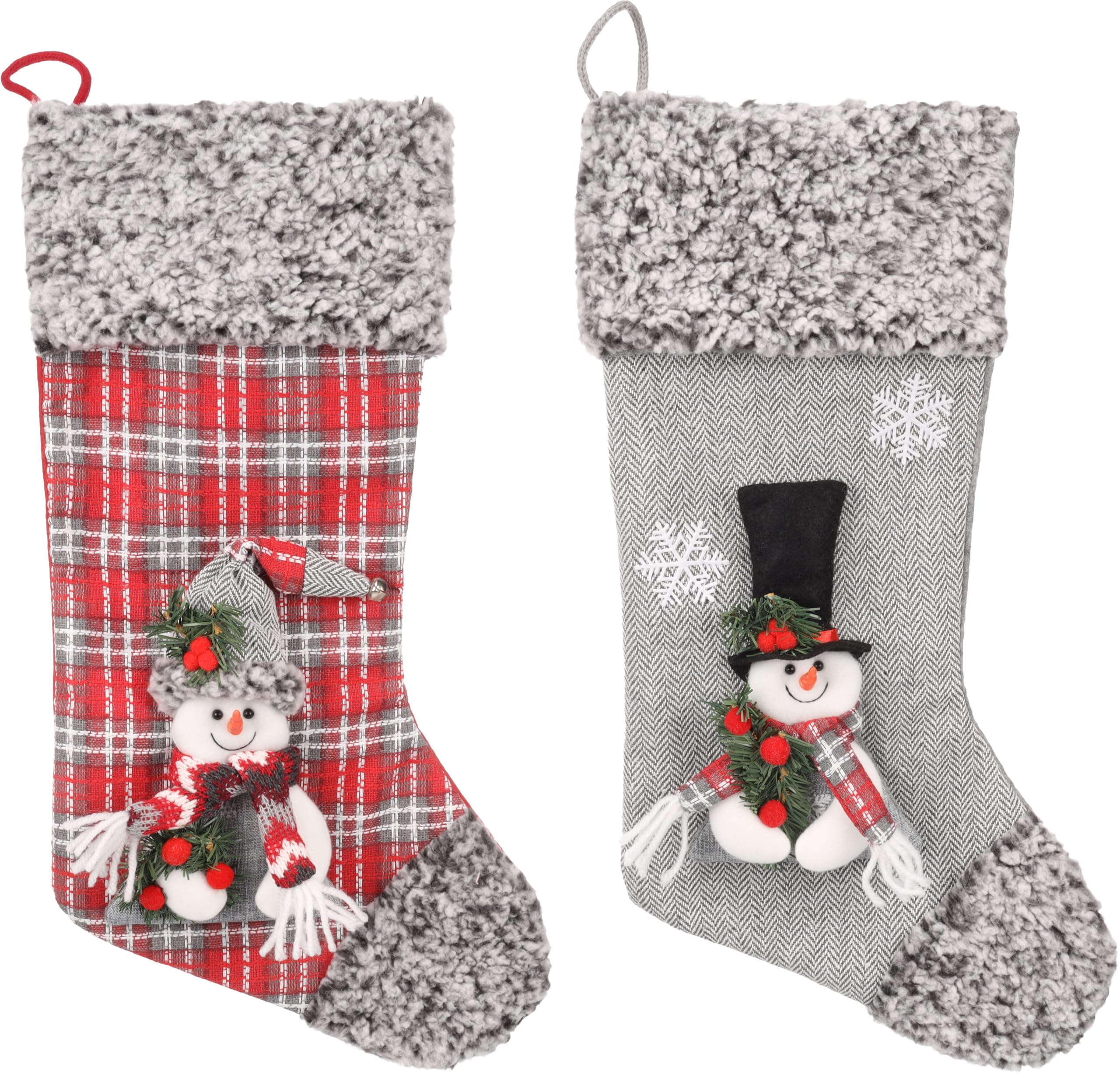 Flamingo CHRISTMAS TOY WESTLEY CHRISTMAS STOCKING GREY 24x4x45CM ASS.