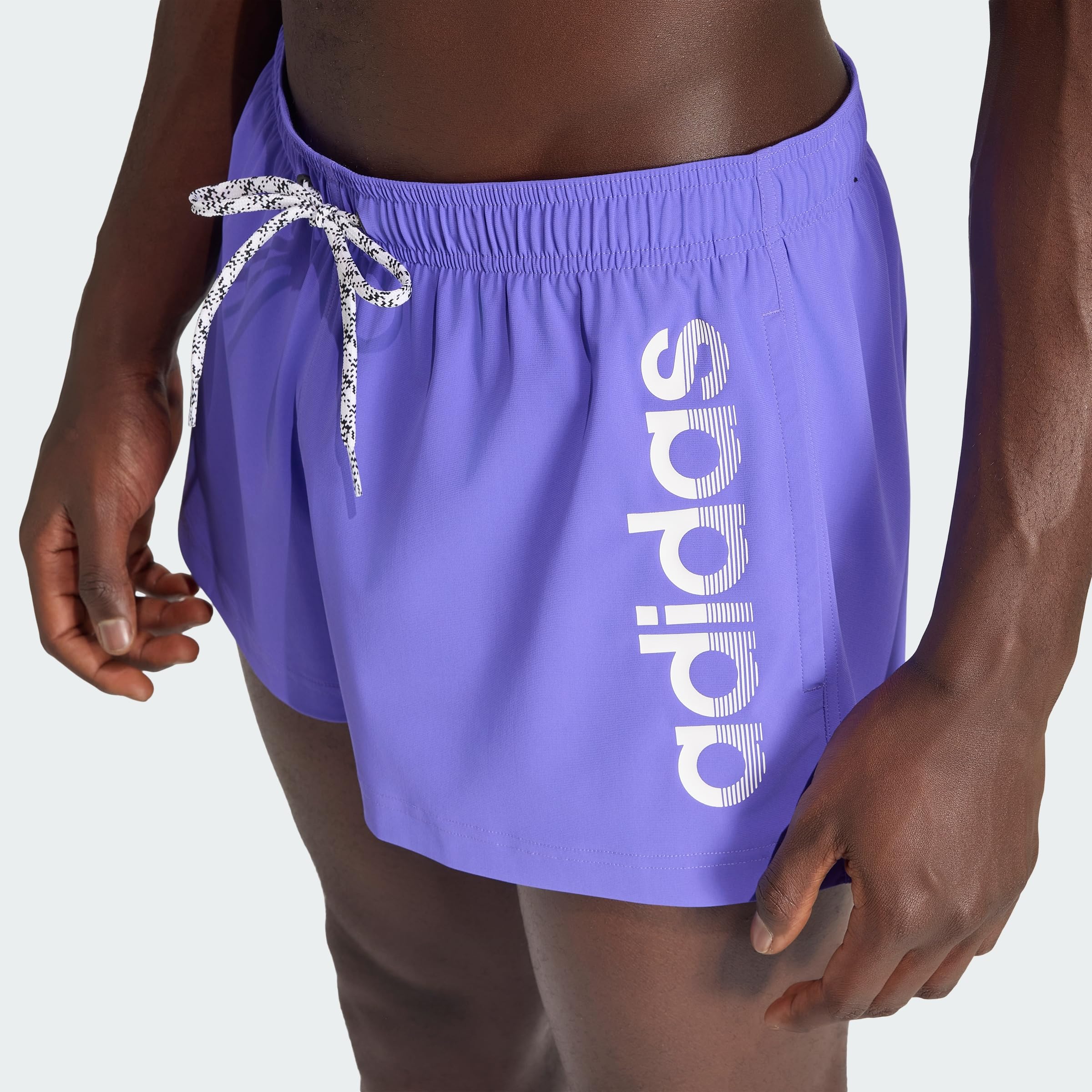 adidas Men Logo Stretchy Knit Swim Shorts 3 inch