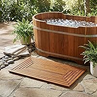 Vista 8 de Bare Decor Giza - Tapete para puerta de ducha, spa y madera maciza de teca, 36 x 20 pulgadas