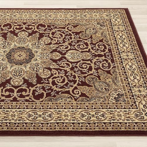 Miniatura 4 de LUXE WEAVERS Brighton Collection 1467 - Alfombra rectangular de 4 x 5 pulgadas, diseño floral oriental con medallón