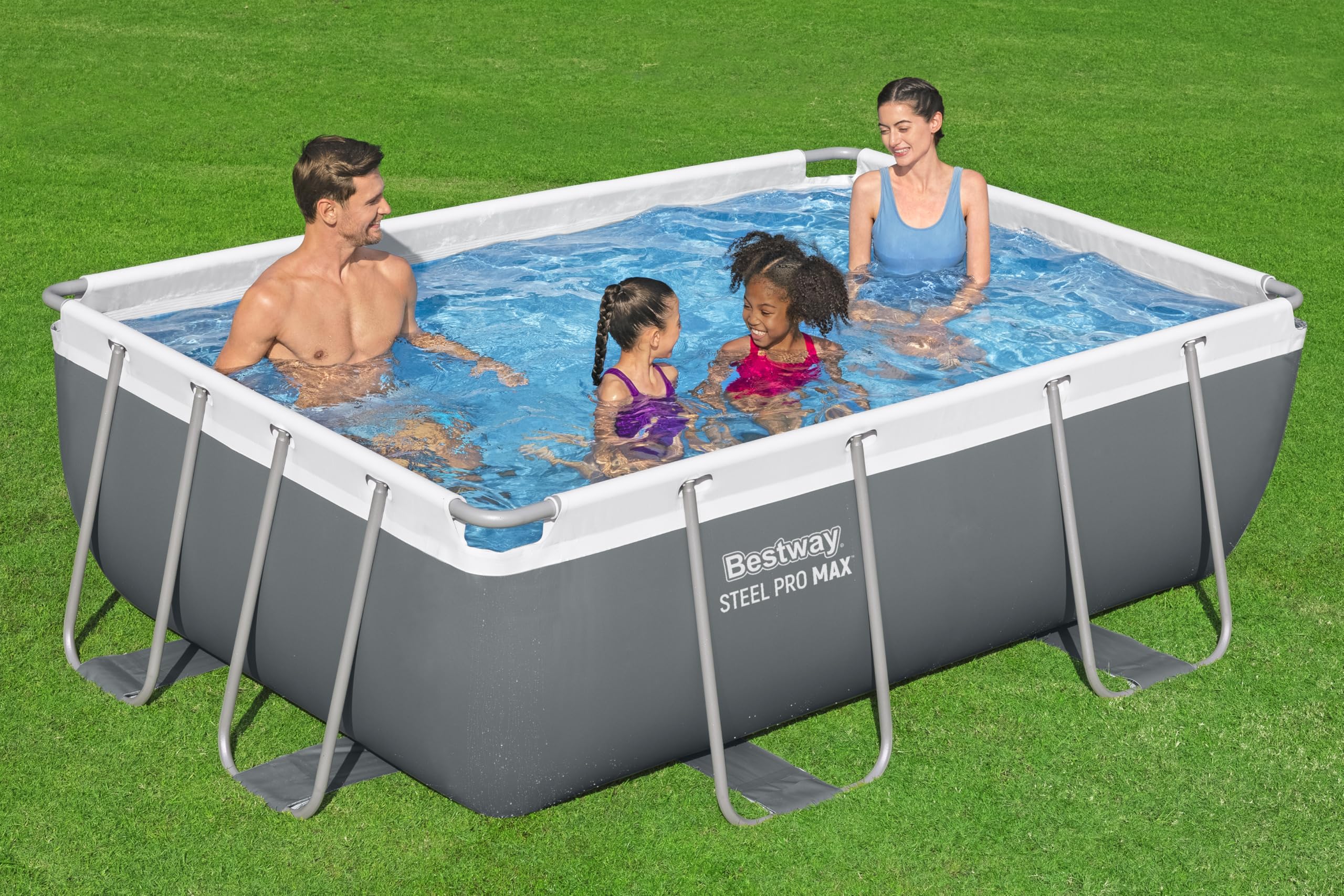 Bestway Juego de Piscina Rectangular de 9'3" x 6'5" x 33"/2.82 m x 1.96 m x 84 cm
