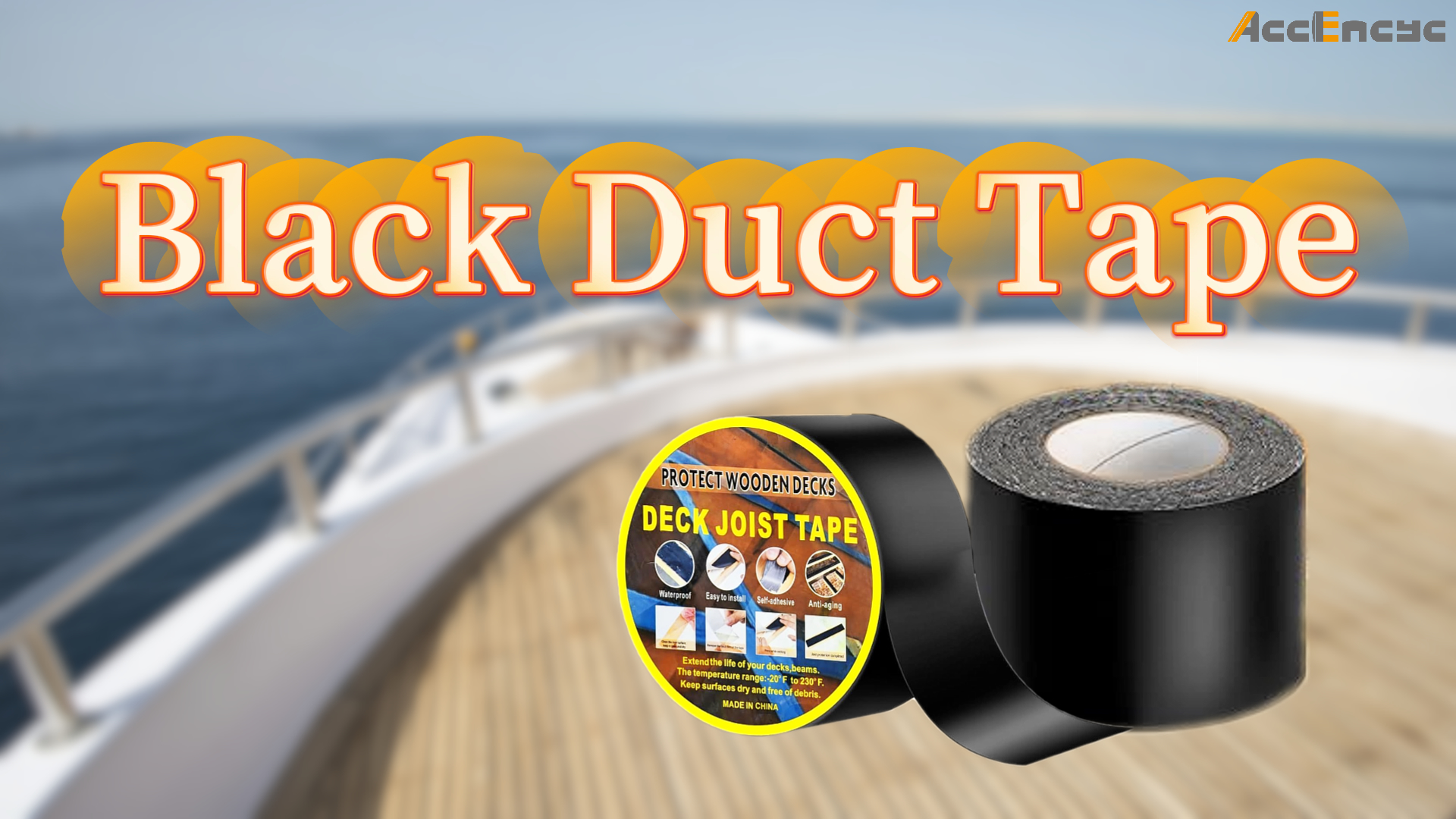 Image of AccEncyc 2 Rolls Butyl Joist Deck Tape, 4 Inches & 2 Inches Waterproof Self-Adhesive Weatherproof RV Roof Tape Black for Wood Decks Joist Beams Roof (50 ft)