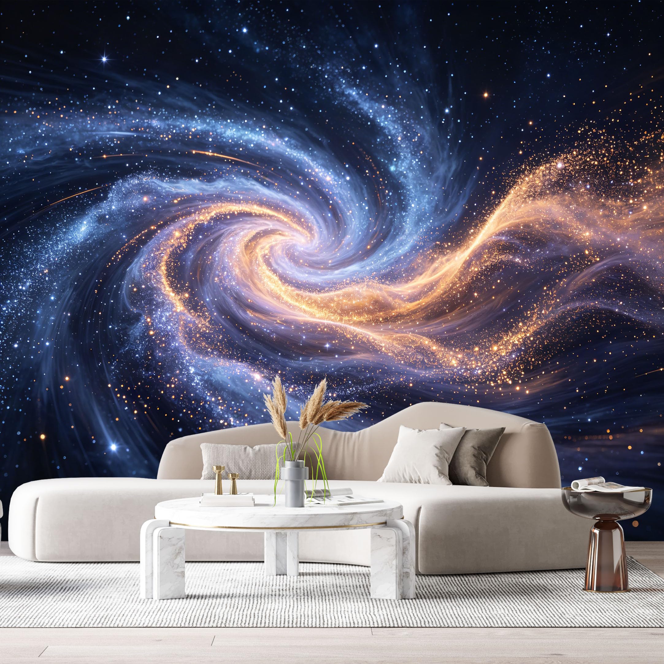 Custom Size Wall Murals Abstract Cosmic Galaxy Nebula Stars Space Minimalist SelfAdhesive Wall Fabric Removable Large Wallpaper for Photo Living Room