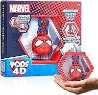 Vista 1 de Wow! PODS 4D Marvel Spiderman - Figura única conectable y coleccionable de Bobblehead, exhibición de pared/estante, figura de Spiderman, juguetes