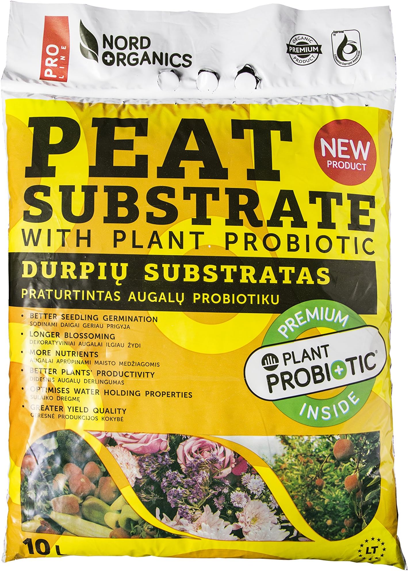 NORD ORGANICS peat substrate with plant probiotics - All purpose peat substrate (10 LITERS)