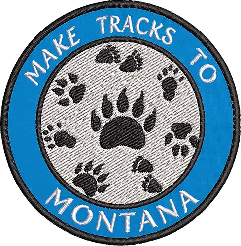 Miniatura 7 de Make Tracks to Montana - Parches decorativos bordados de 3.5 pulgadas, para planchar o coser, recuerdos de vacaciones, viajes, aventura, tema