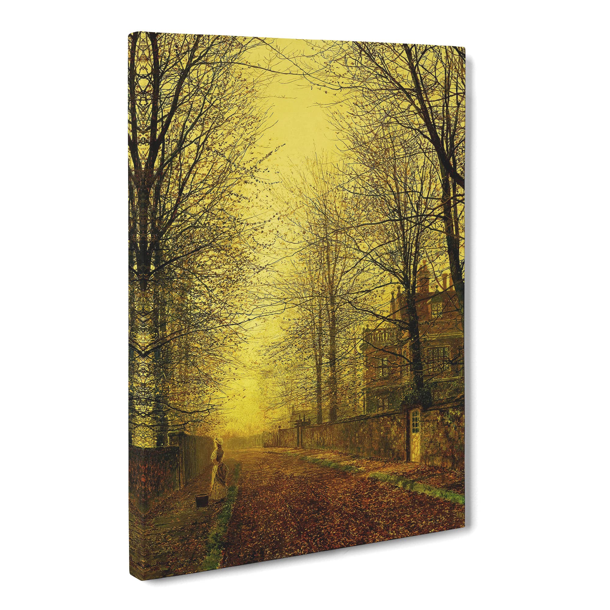 Autumns Golden Glow By John Atkinson Grimshaw Canvas Print, Mixed, 25L x 50W cm