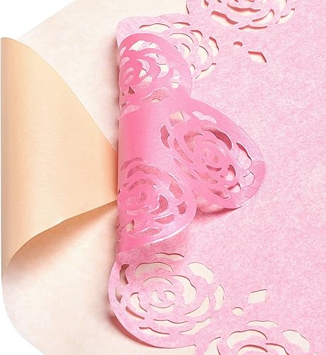 Miniatura 5 de Papyrus Papel de seda de 8 hojas (rosa y melocotón con bordes rosados) para regalos, decoraciones, manualidades, bricolaje y más