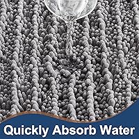 Vista 5 de FLOLEOPA Alfombras de baño de microfibra suave y esponjosa, tapetes de baño absorbentes, antideslizantes, lavables a máquina y de secado rápido
