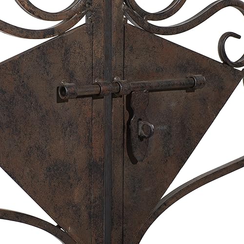 Miniatura 4 de Deco 79 Cenador de jardín con puerta arqueada de metal para interiores y exteriores, con enredaderas y cierre de pestillo, 70 x 15 x 65 pulgadas,