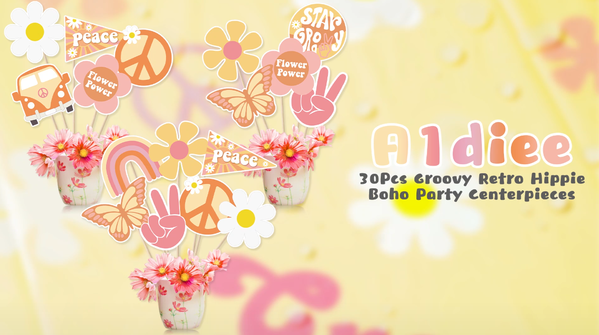 Amazon.com: A1diee 30Pcs Groovy Retro Hippie Boho Party