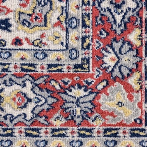 Miniatura 91 de Home Dynamix Premium Sakarya - Tapete tradicional con borde y medallón, gris, tapete rectangular de 7 pies 8 pulgadas x 10 pies 7 pulgadas Azul