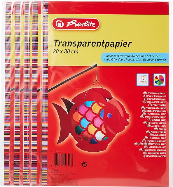 Herlitz Kalka 20x30 cm, Wielokolorowy, 5 Sztuk