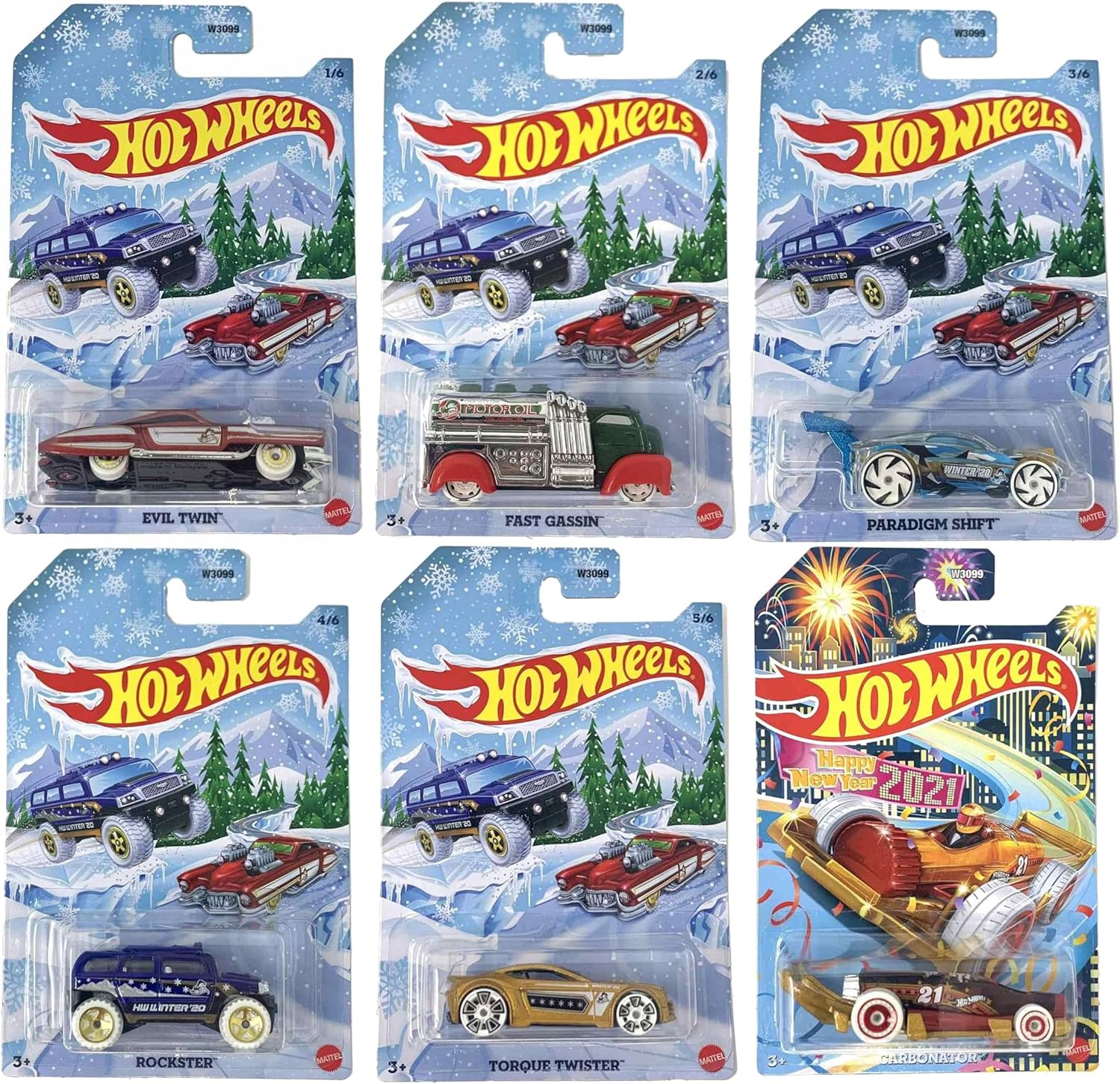 Hot Wheels 2019 Holiday Hot Rods Complete Set of 6