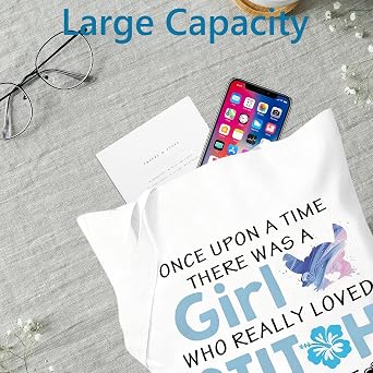 Stitch Canvas Tote Bags for Women Girls, Cartoon lovers Shopping Bag, Large Capacity Shoulder Bags for School, Travel, Picnic, Work