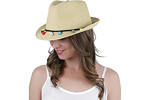 ToBeInStyle Women's Summer Rainbow Fedora Hat