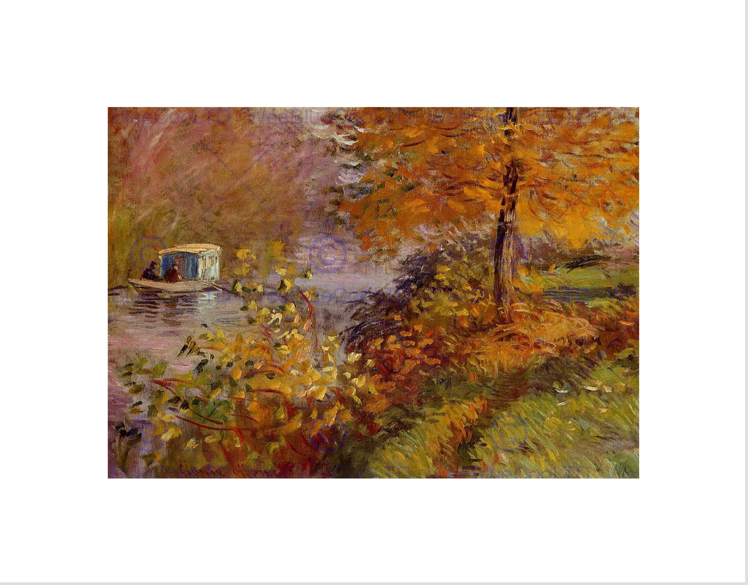 Wee Blue Coo Claude Monet Studio Boat 1876 Old Master Wall Art Print