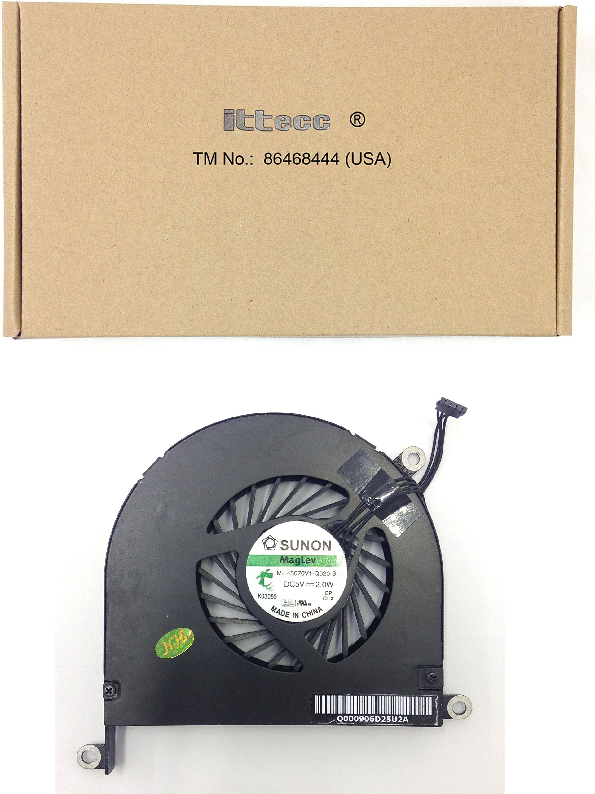 Laptop Left Cooling Pads Fans for Apple Macbook Pro 17" A1297 DC 5V 2W (Black)