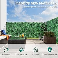 Vista 5 de YITAHOME 24 paneles de pared de césped artificial de 20 x 20 pulgadas, paneles de pared de seto de boj de césped artificial, valla de privacidad