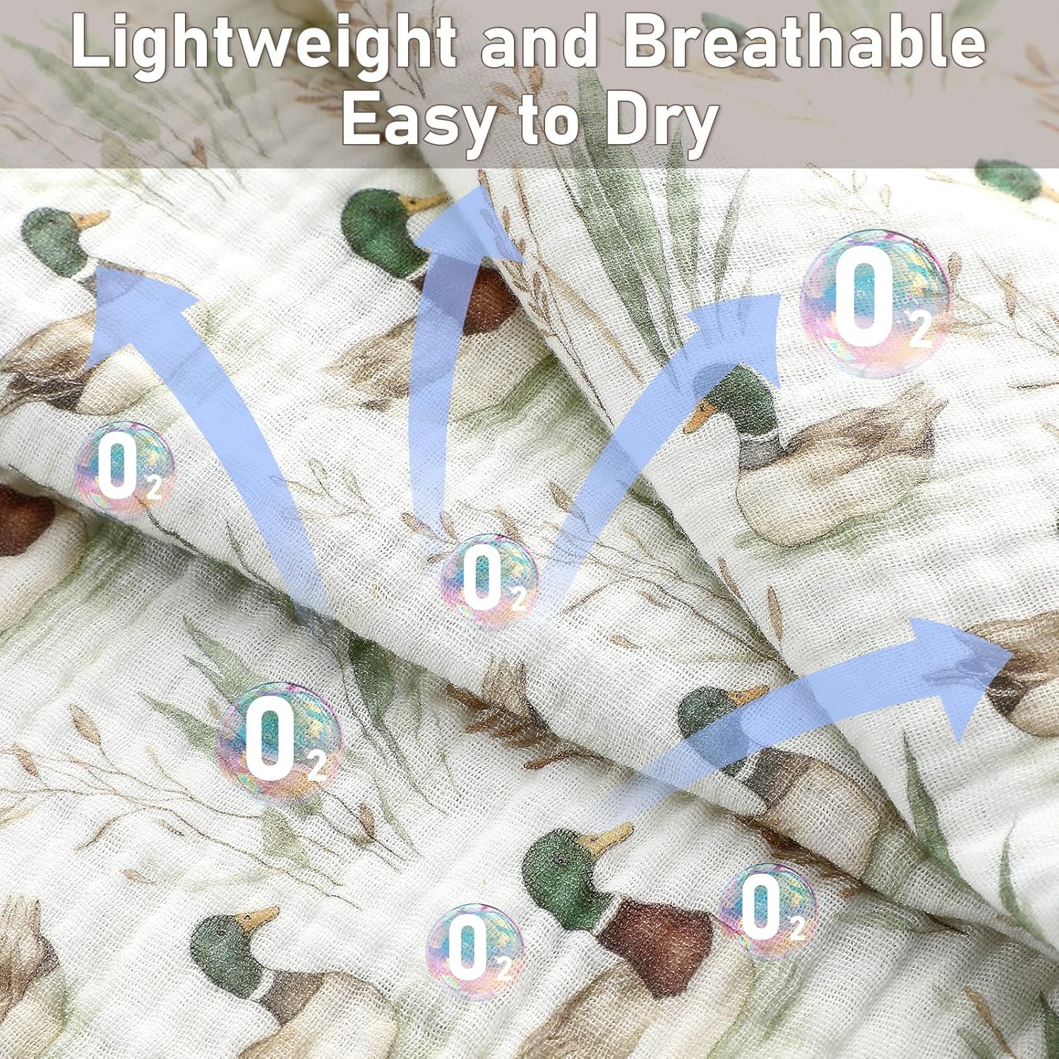 4 Pcs Mallard Duck Baby Burp Cloths 100% Cotton Absorbent & Soft Burping Cloth Large 22'' x 10" Newborn Towel 2-in-1 Baby Spit up Burping Rags Set for Boys Girls Infant Newborn(Solid Color) - Image 3