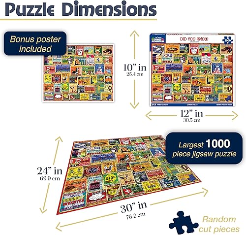 Miniatura 2 de White Mountain Rompecabezas divertido de 1000 piezas para adultos, rompecabezas vintage de collage para personas mayores