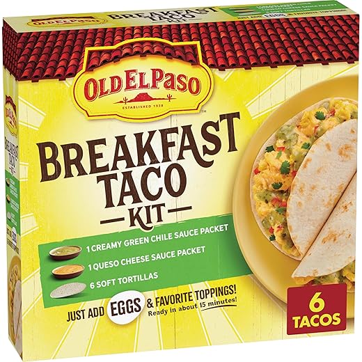 Old El Paso Breakfast Taco Kit with Sauces and Soft Tortillas, Makes 6 Tacos, 11.9 oz