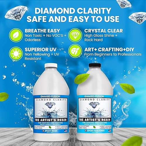 Miniatura 9 de NAKED FUSION -Resina epoxi con claridad de diamante- Fórmula original - Resina artística para recubrimiento, arte de resina, geodas, mesa, bar,