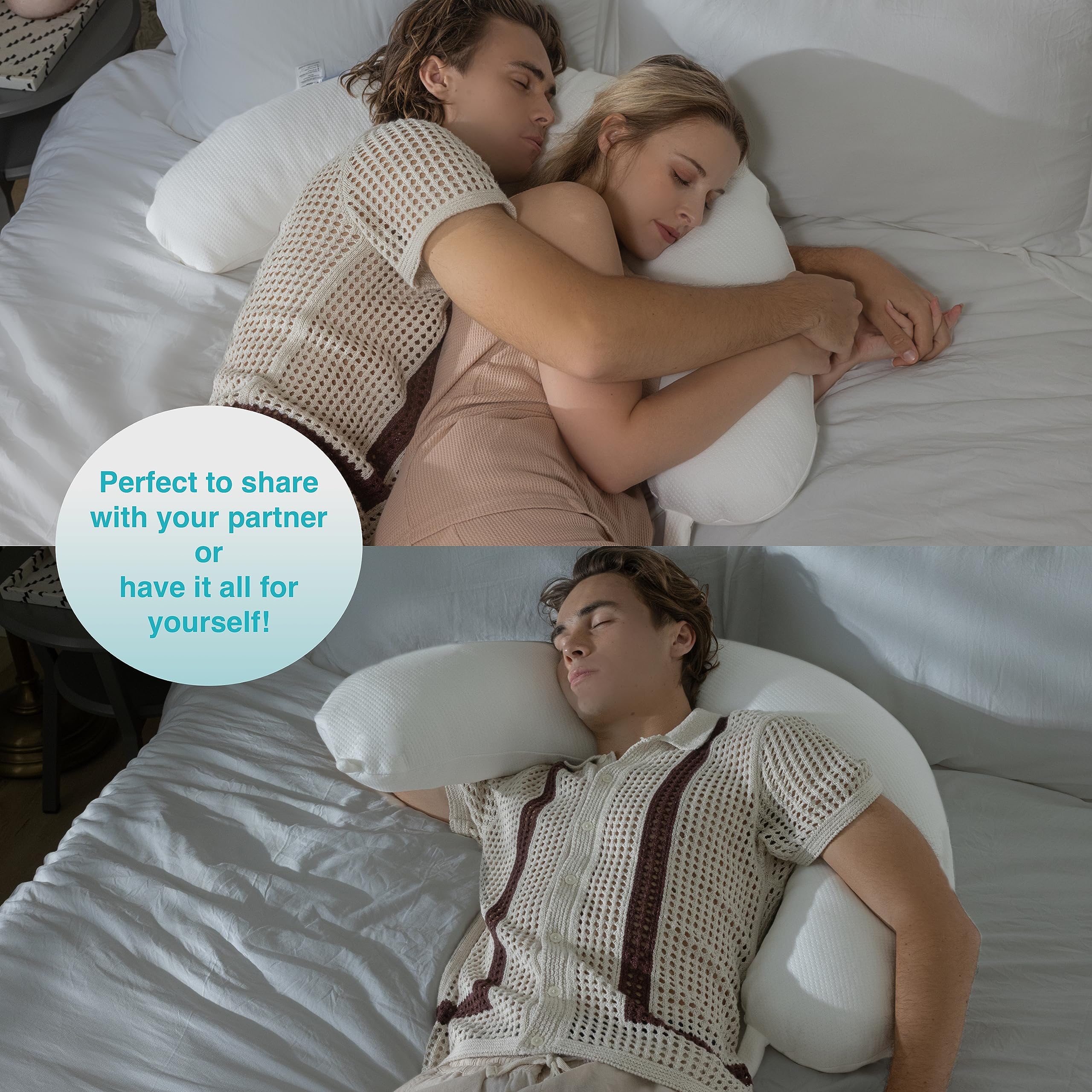 Pharmedoc Cuscino Gravidanza e Allattamento Neonato (105x36cm) - Multifunzionale Cuscino, Cuscino Allattamento Neonato per Dormire - Per le Future Mamme, Gravidanza