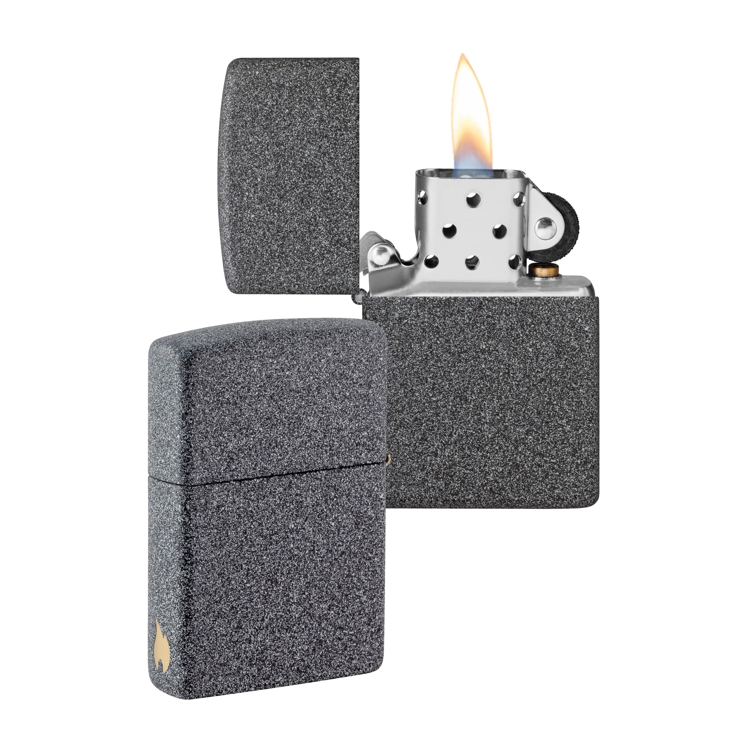 Zippo Windproof Lighter - Flame Design - Iron Stone - Refillable - Reusable - Windproof - Gift Box - Metal - Made in USA - Amazon Exclusive