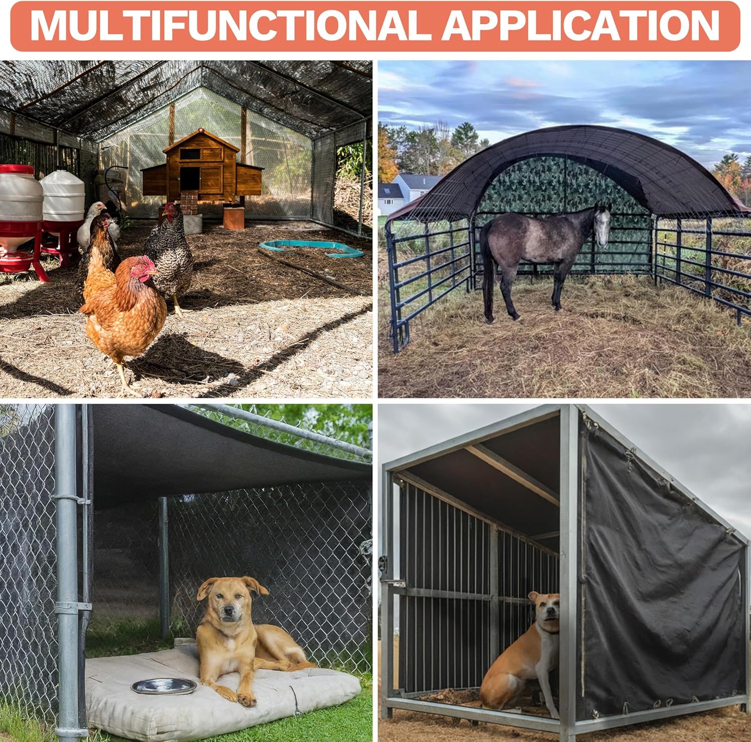Amgo 8' x 16' Black Shade Cloth with Grommets - 90% Sunblock, Durable Mesh Fabric Tarp for Dog Kennel Cover, Greenhouse, Fence Privacy Screen, Chicken Coop & Pet Playpen (We Make Custom Size)