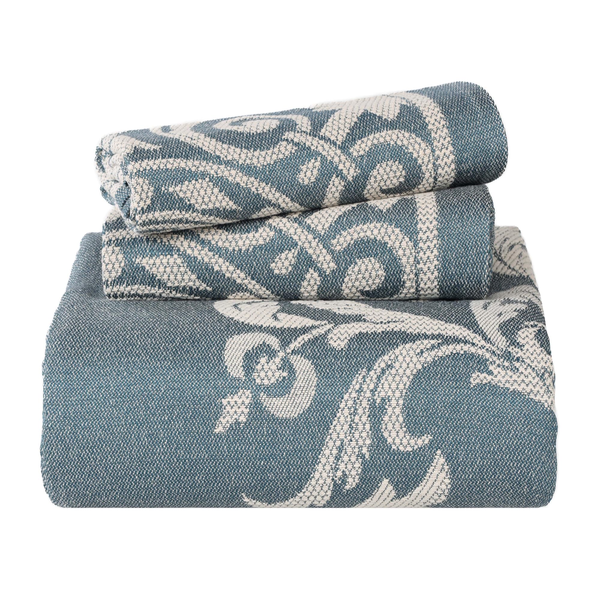 Superior Bedspread, Cotton, Ada Cerulean Blue, Queen