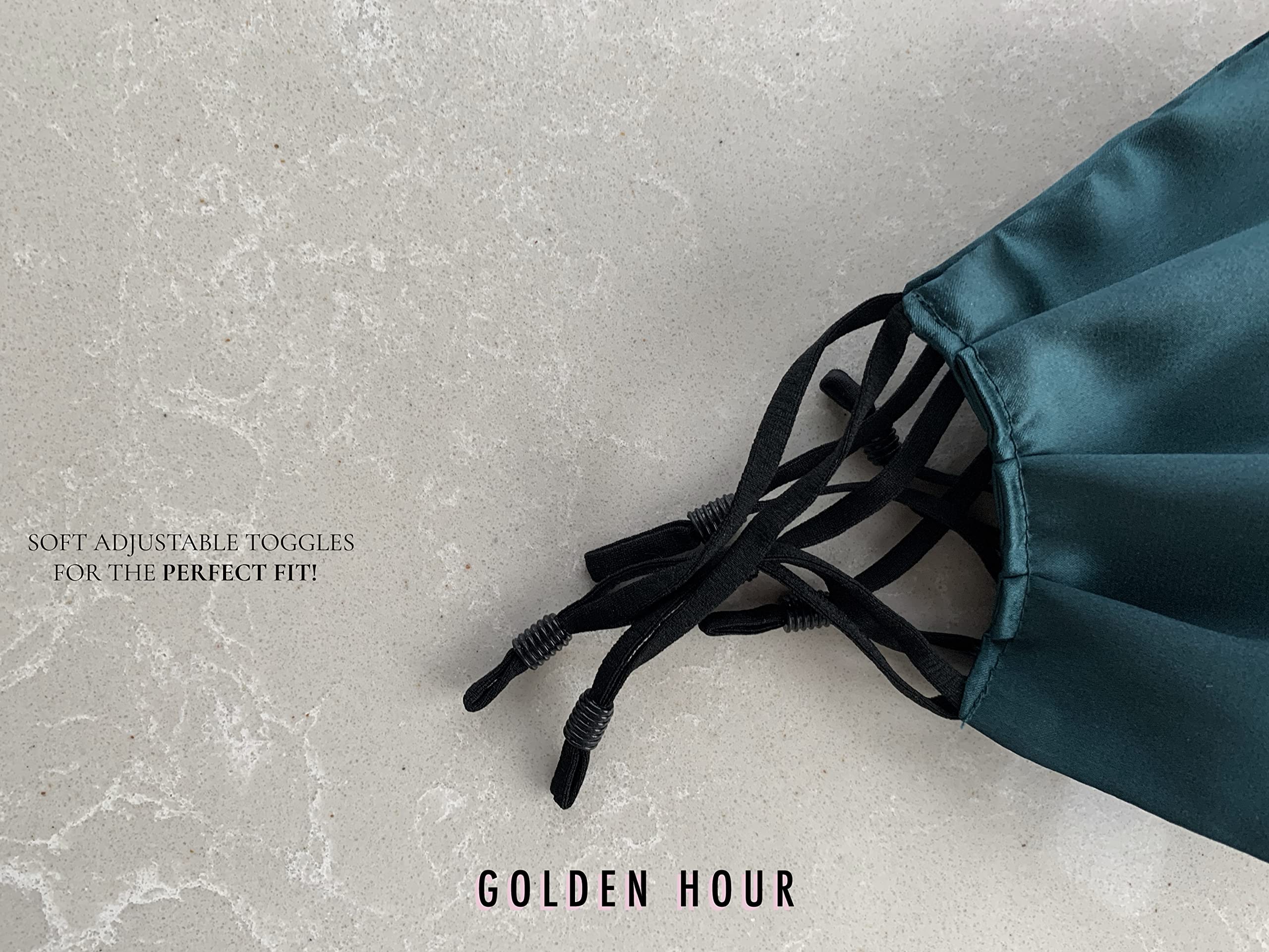 GOLDEN HOUR Silk Satin Mask, Teal - Image 3