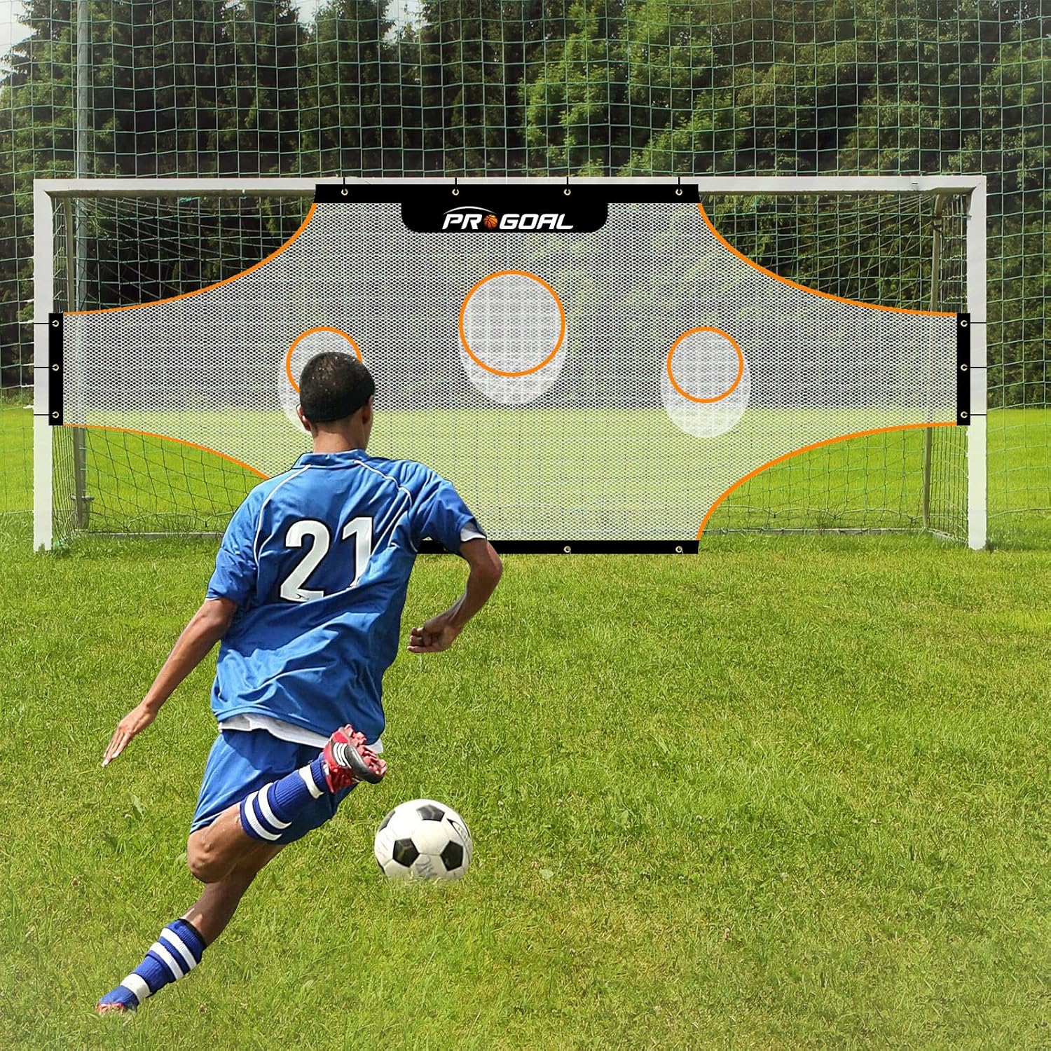 Buy PROGOAL Soccer Goal Target Training Nets 24x8FT/17x6.6FT/11x6FT Soccer Training Aide with