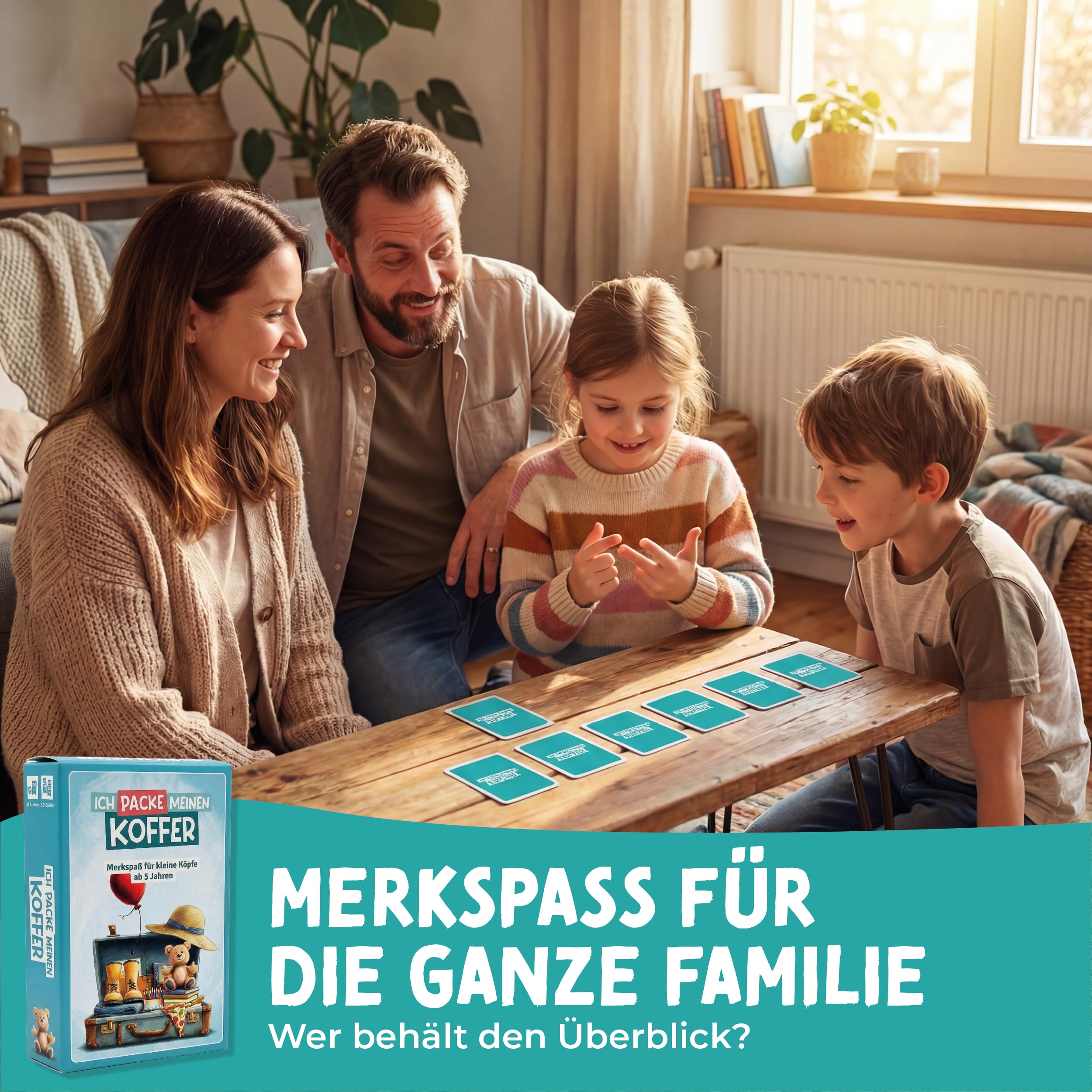 Ich packe meinen Koffer | Reise- & Ratespiel | Geschenk für Kinder ab 4 J. | Kompaktes Kartenspiel ab 4 Jahren: Tolles Mitbringsel & ideale Geschenkidee für jeden Kindergeburtstag.