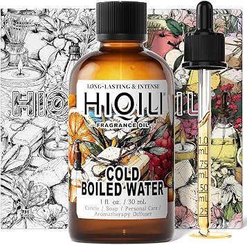 HIQILI Cold Boiled Water Fragrance Oil for Diffuser, Candle & Soap | Great for Body Wash & DIY Room Spray, Multipurpose Scent for Home, Fresh Clean Aroma Any Space - 30mL / 1 fl.oz